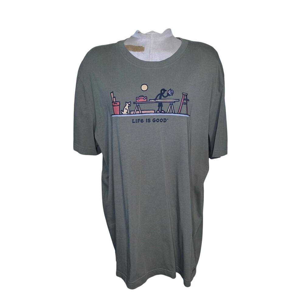 Men's Rocket & Jake Woodwork Crusher Lite Short Sleeve Tee Size XL stick figure